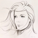 Portret in opdracht Delphine 150 x 150 SOLD