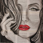 Angela 50 x 50 cm ink/French bookpaper 