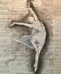 Freedom Forever 1.00 - 1.20 m ink/musicpaper VERKOCHT - SOLD