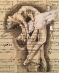 Lift me when I'm down 45 - 55 cm ink/musicpaper
