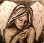 Angel 50 - 50 cm ink/ French bookpaper 